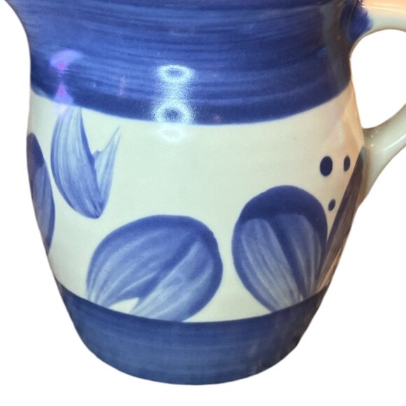 PFALTZGRAFF Villa Flora Mini Jug 4 1/2" High Pottery Blue White Creamer - Picture 4 of 9